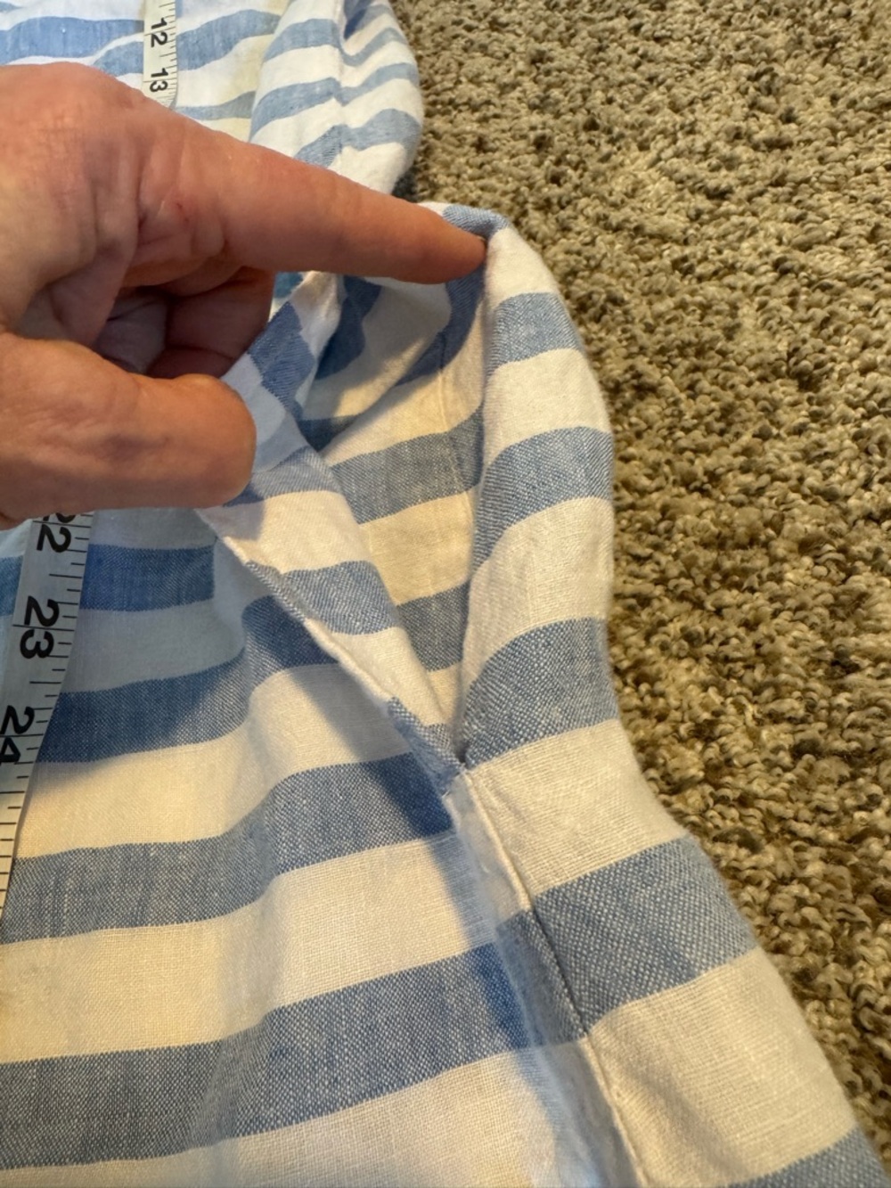 J. Jill Blue and White Striped Linen Dress - 1X - Picture 7 of 8